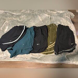 Nike Shorts Collection in Black, Teal, and Olive